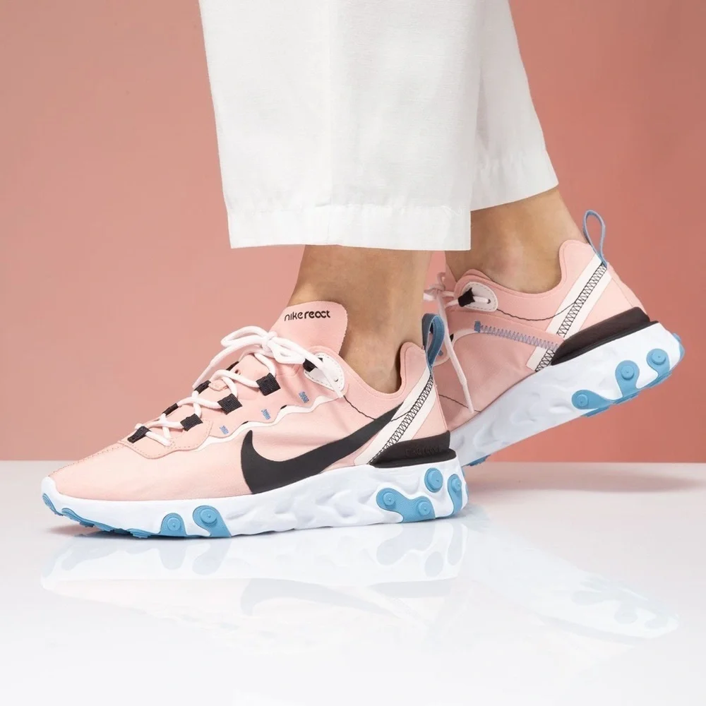 Nike Women's React Element 55 Sneakers, Coral‎ Stardust (Sz 7.5)